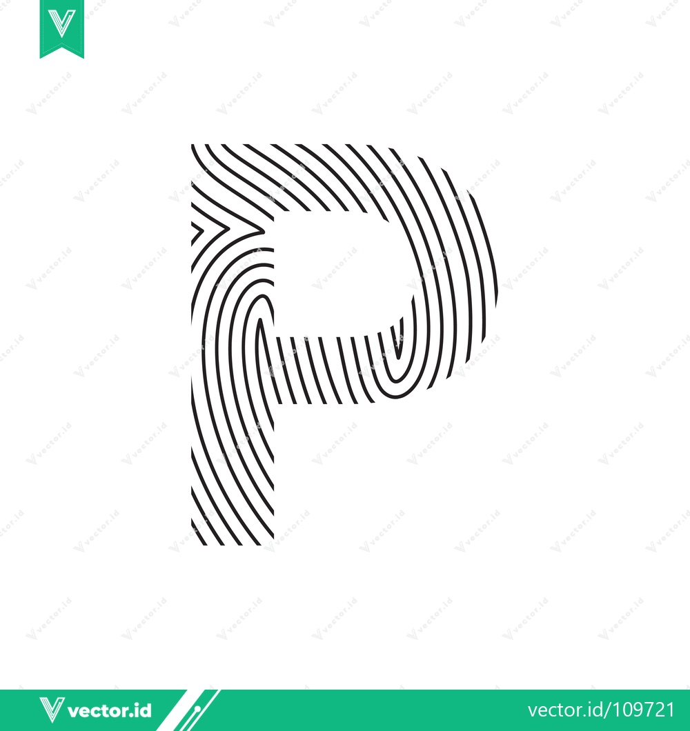 Premium Vector dari Fingerprint Letter P Graphic Design