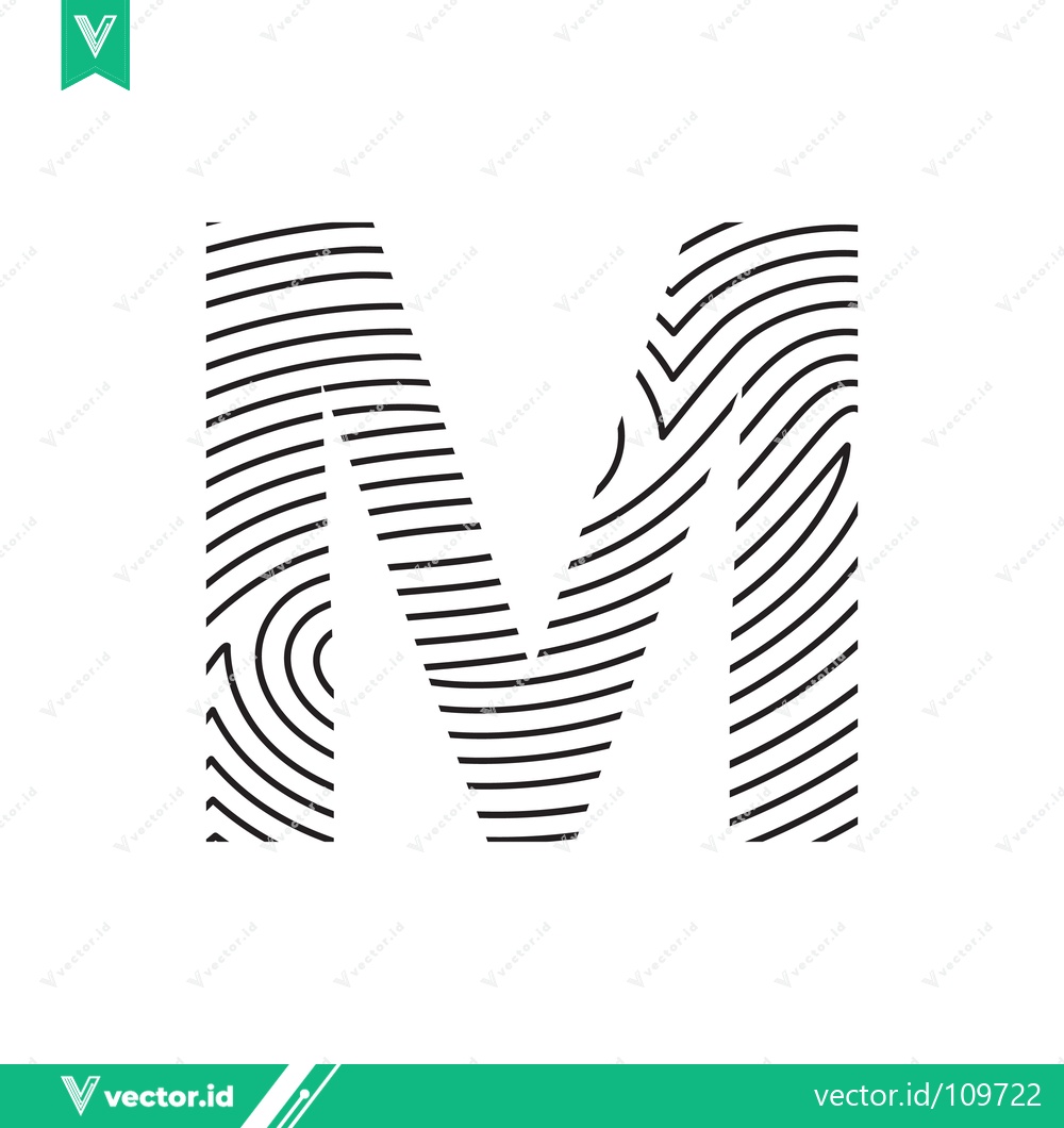 Premium Vector dari Monogram M fingerprint pattern