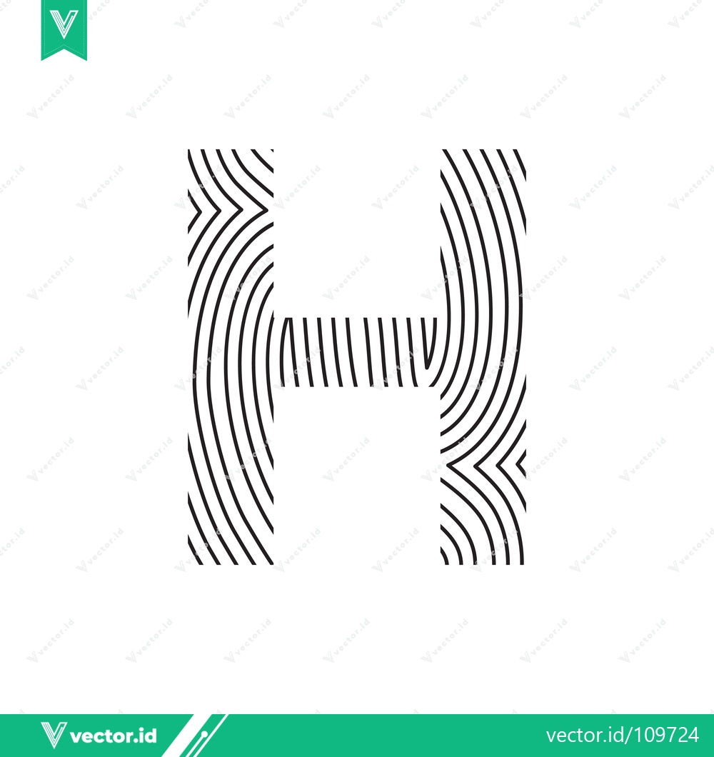 Premium Vector dari Abstract Letter H Design with Concentric Lines