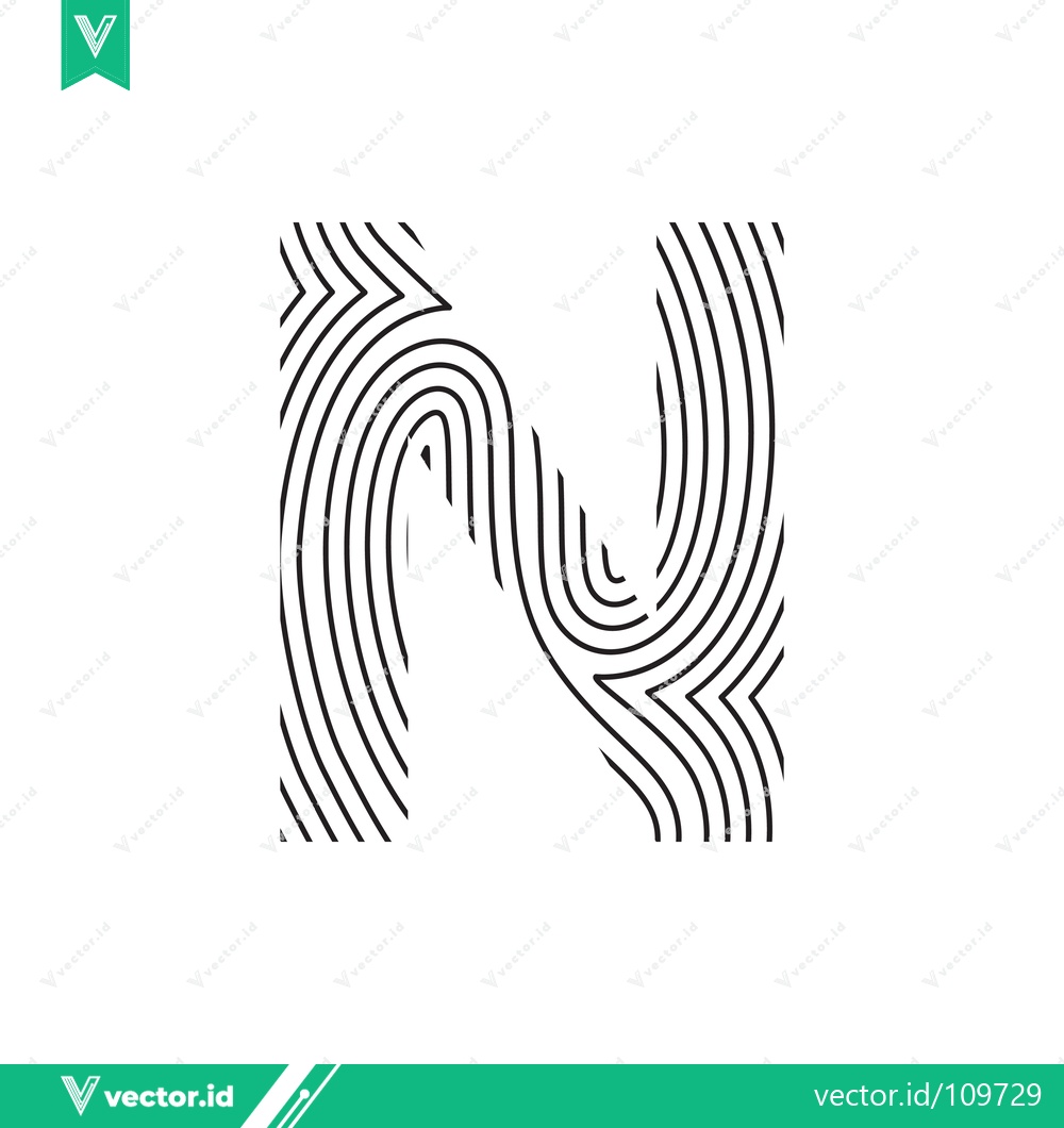 Premium Vector dari Abstract Letter N Fingerprint Design