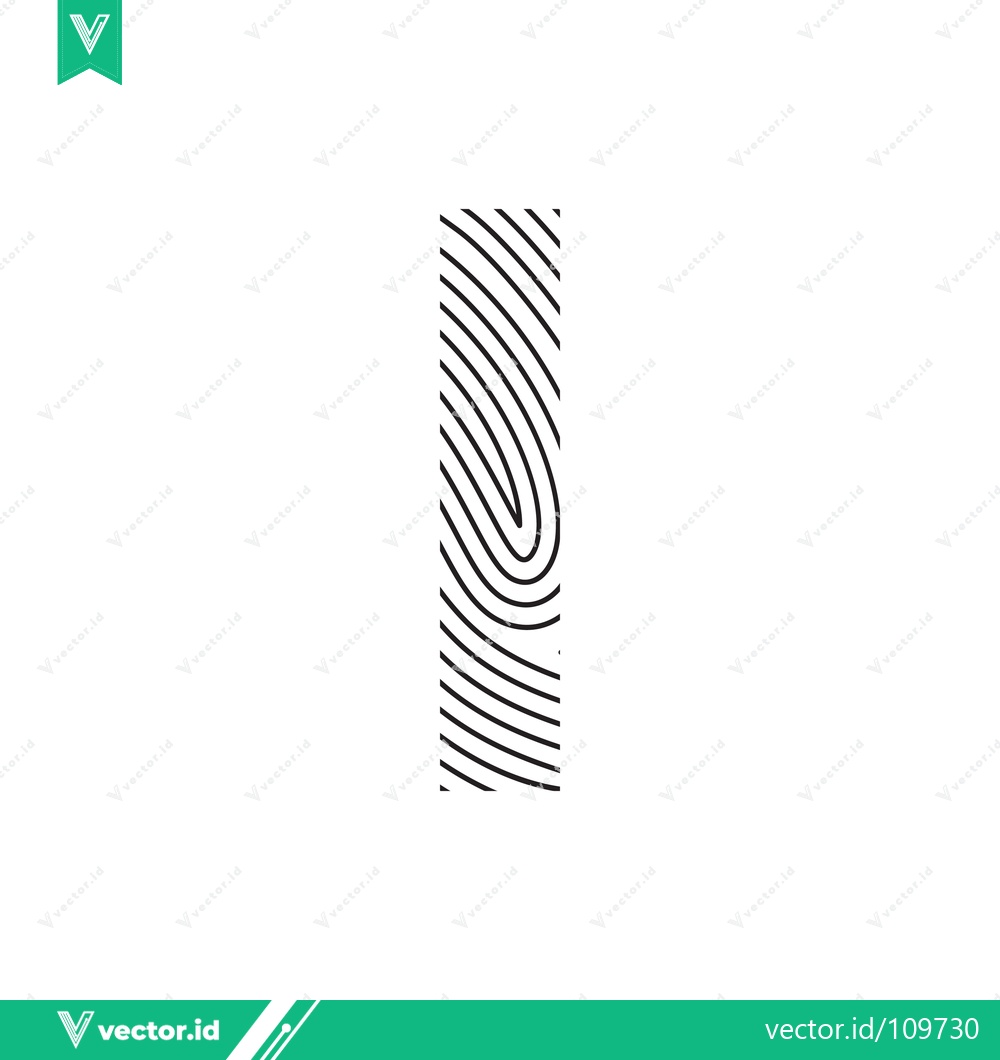 Premium Vector dari Fingerprint Letter I Icon Minimalist Design