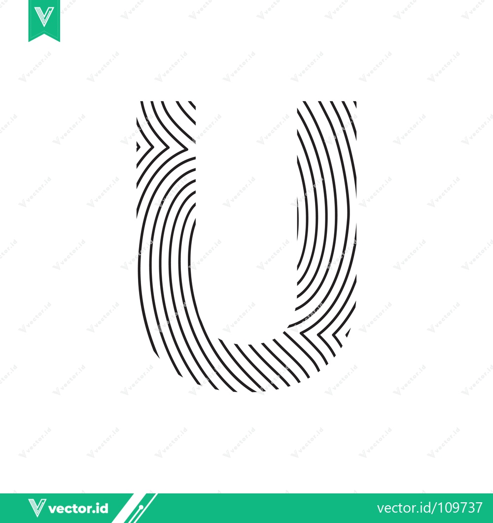 Premium Vector of Letter U fingerprint pattern graphic design