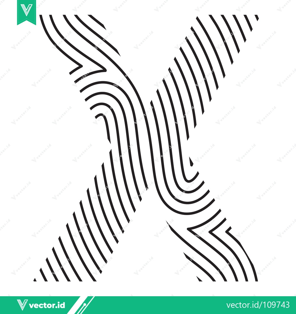 Premium Vector dari Abstract Letter X with Fingerprint Texture