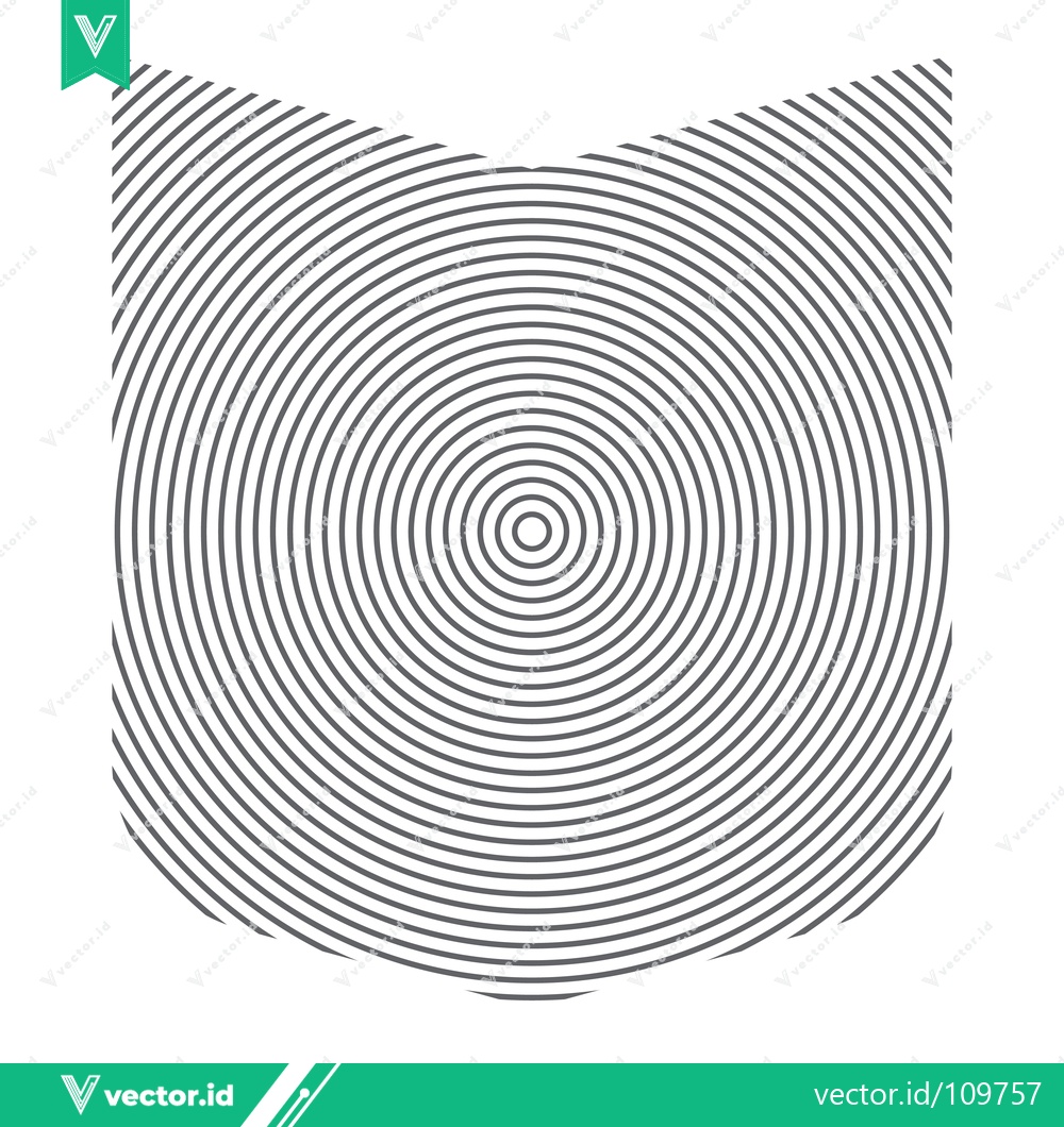 Premium Vector dari Abstract Cat Head Shape Concentric Circles Pattern