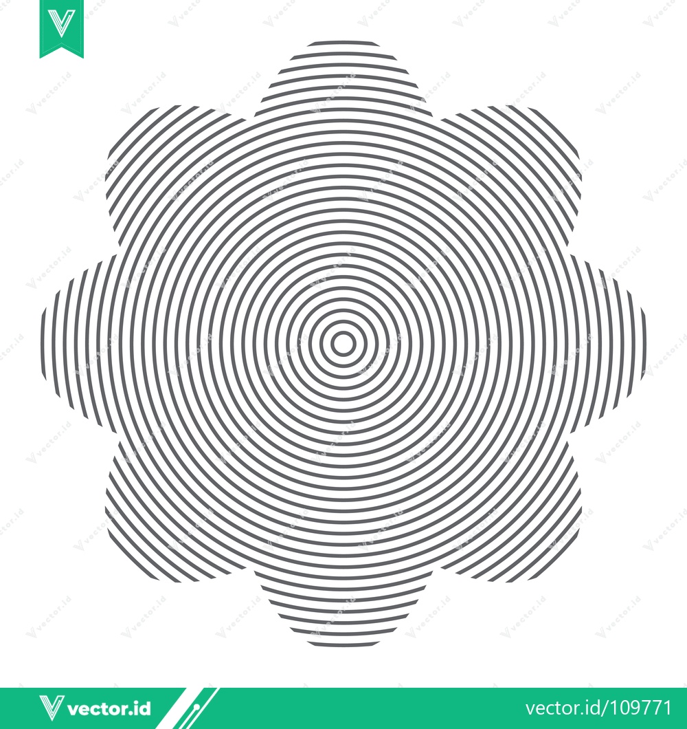 Premium Vector dari Concentric Circles Flower Shape Abstract Graphic Design