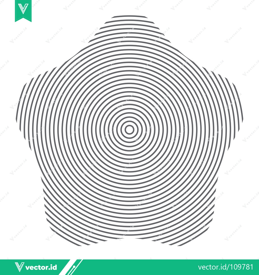 Premium Vector dari Concentric Circles Forming a Stylized Pentagon Shape