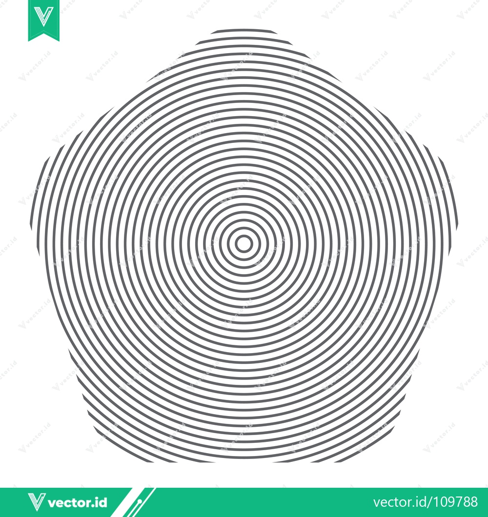 Premium Vector dari Concentric Circles Forming a Pentagonal Shape Abstract Design