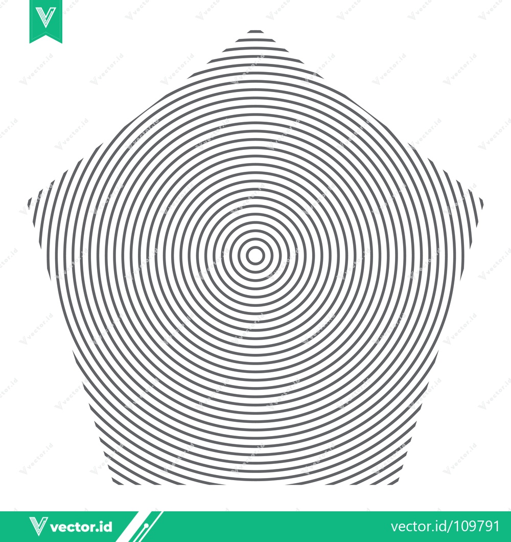 Premium Vector of Concentric Circles Pentagon Abstract Geometric Pattern