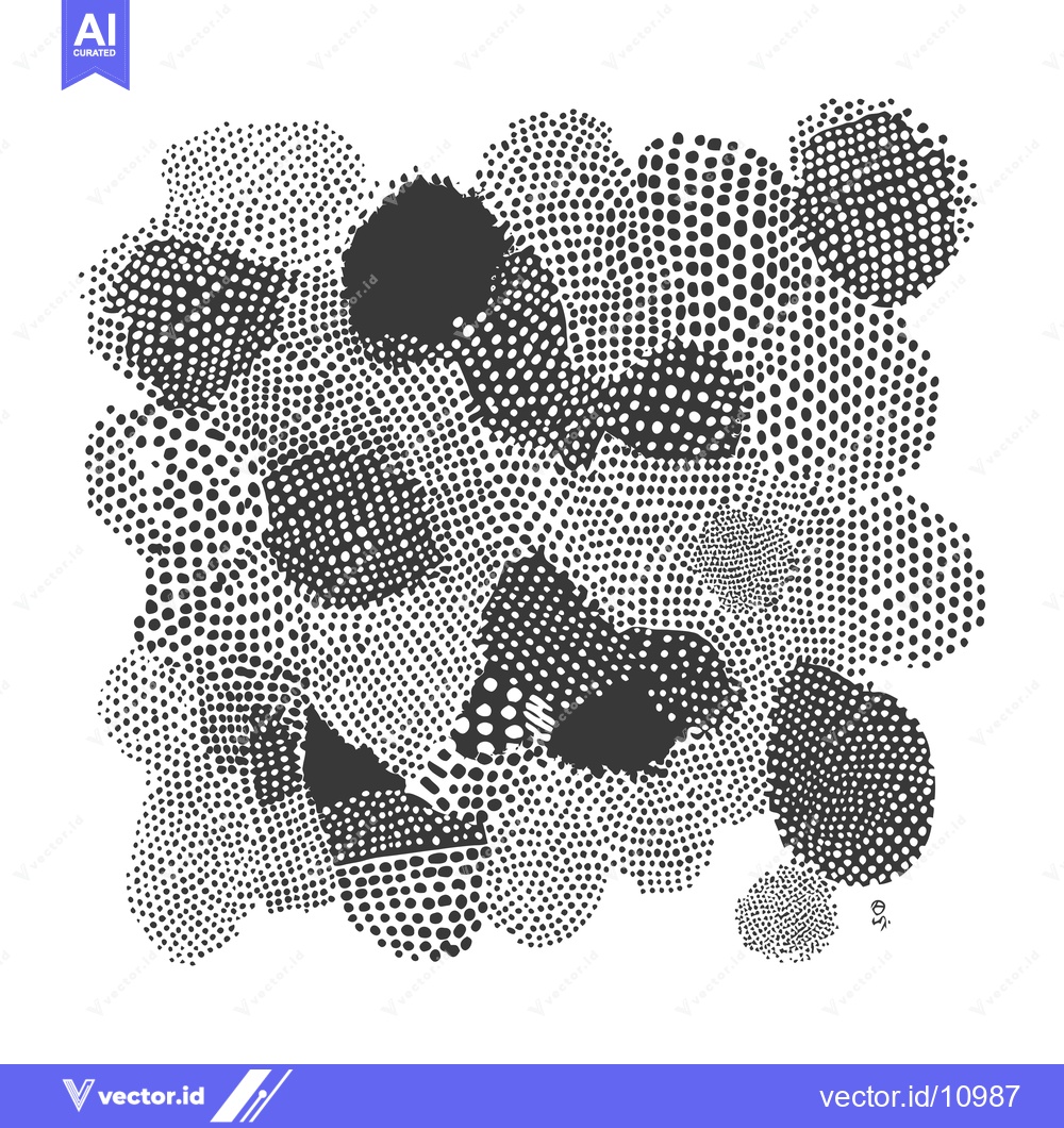 Premium Vector dari Abstract Black and White Dotted Pattern with Irregular Shapes