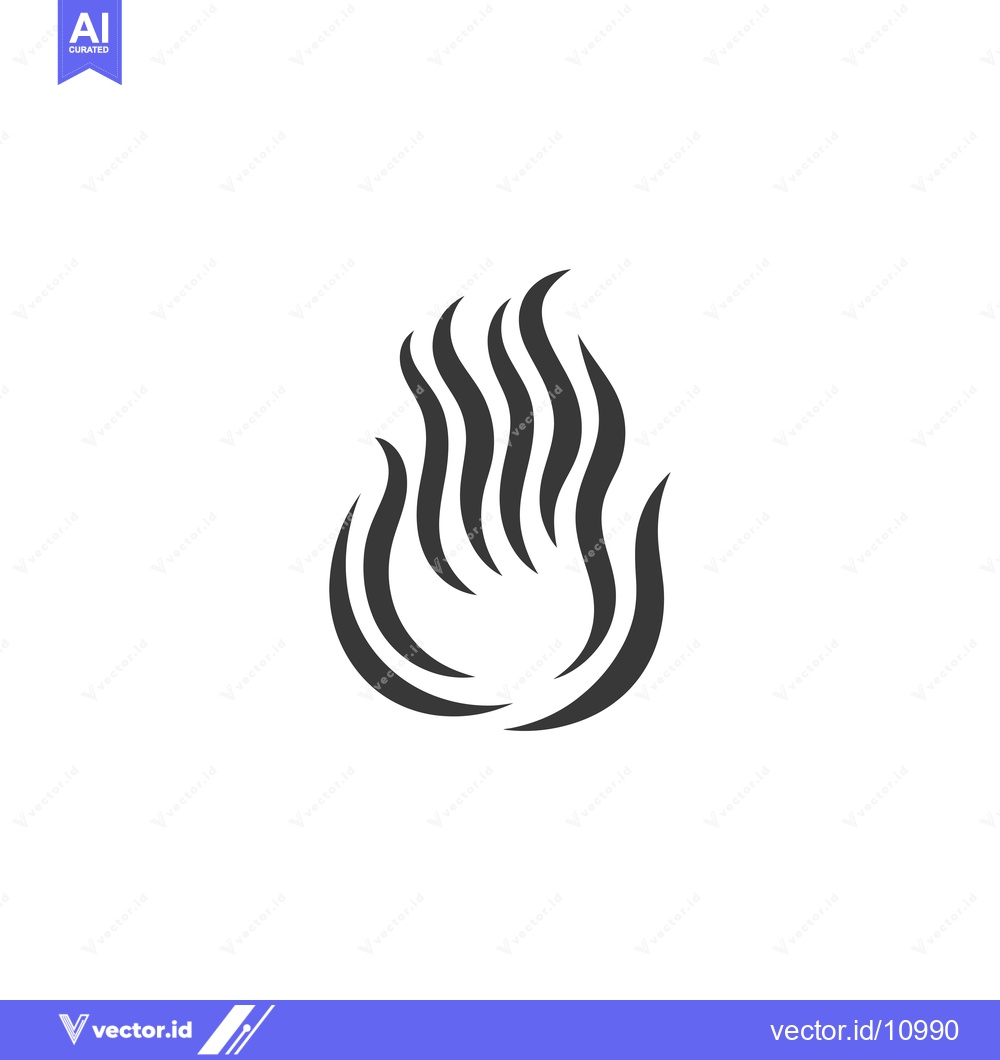 Premium Vector of Abstract Black and White Flame Icon