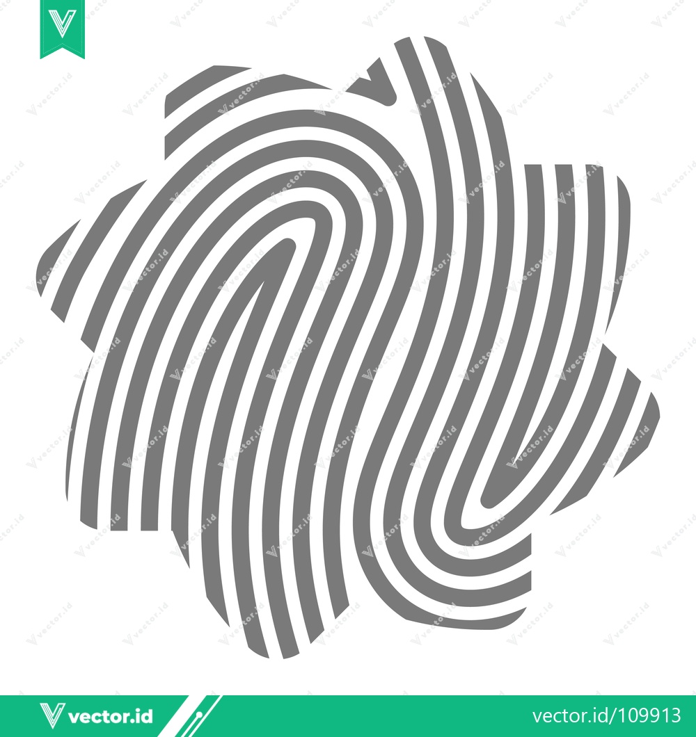 Premium Vector of Abstract Fingerprint Shape with Radial Lines
