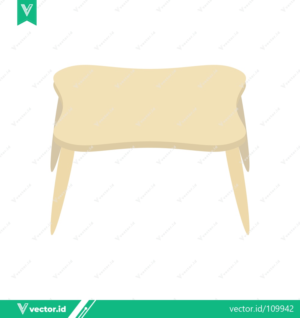 Premium Vector dari Simple Wooden Stool with Four Legs