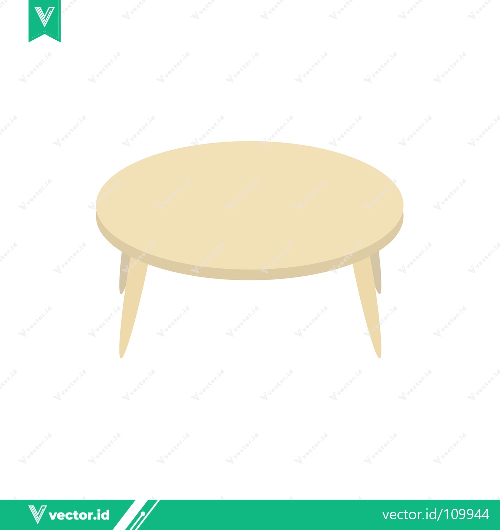 Premium Vector dari Simple Round Wooden Coffee Table Illustration
