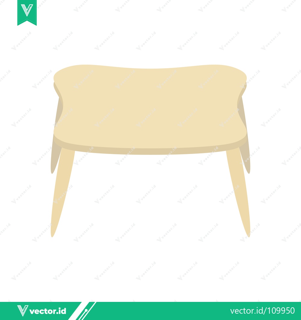 Premium Vector of Simple Wooden Stool with Four Legs