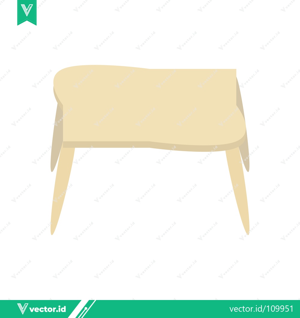 Premium Vector dari Simple Wooden Table Illustration Isolated on White Background