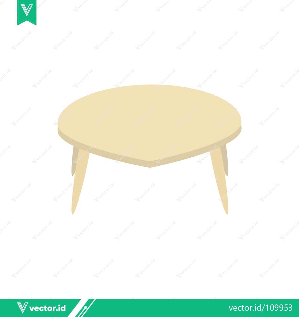 Premium Vector dari Minimalist Light Wood Coffee Table with Three Legs