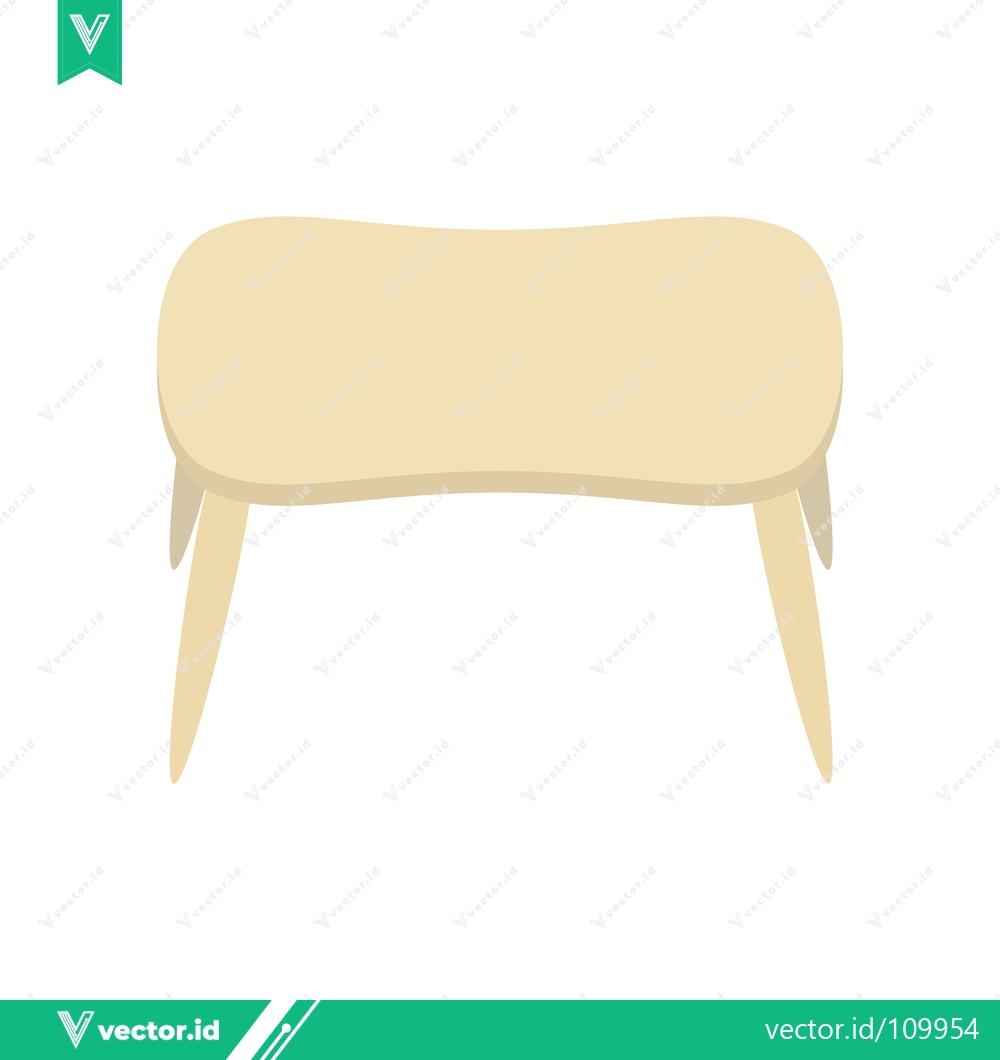 Premium Vector of Simple Wooden Stool with Four Legs