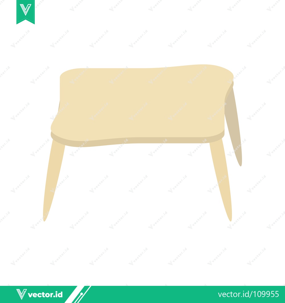 Premium Vector dari Simple Wooden Table with Four Legs
