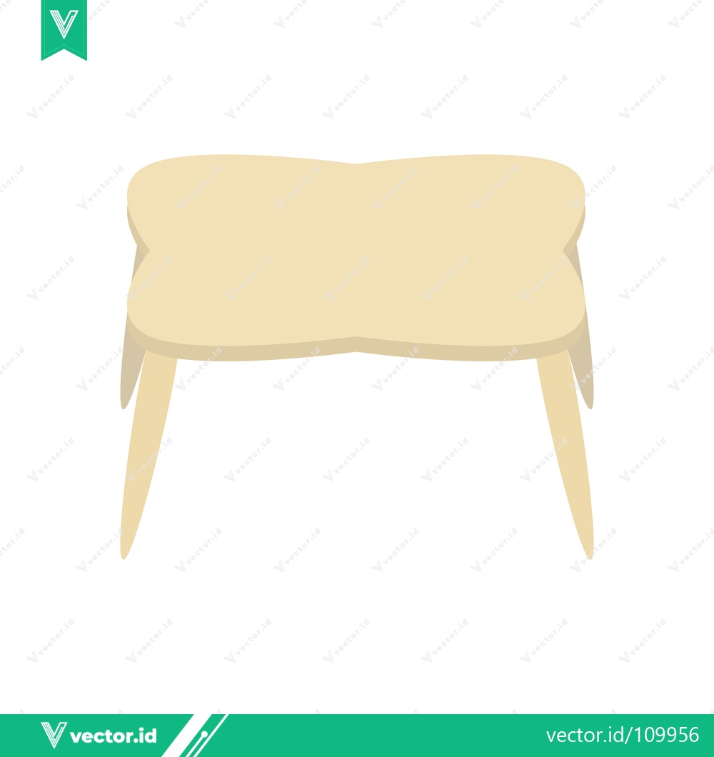Premium Vector dari Simple Wooden Stool with Four Legs