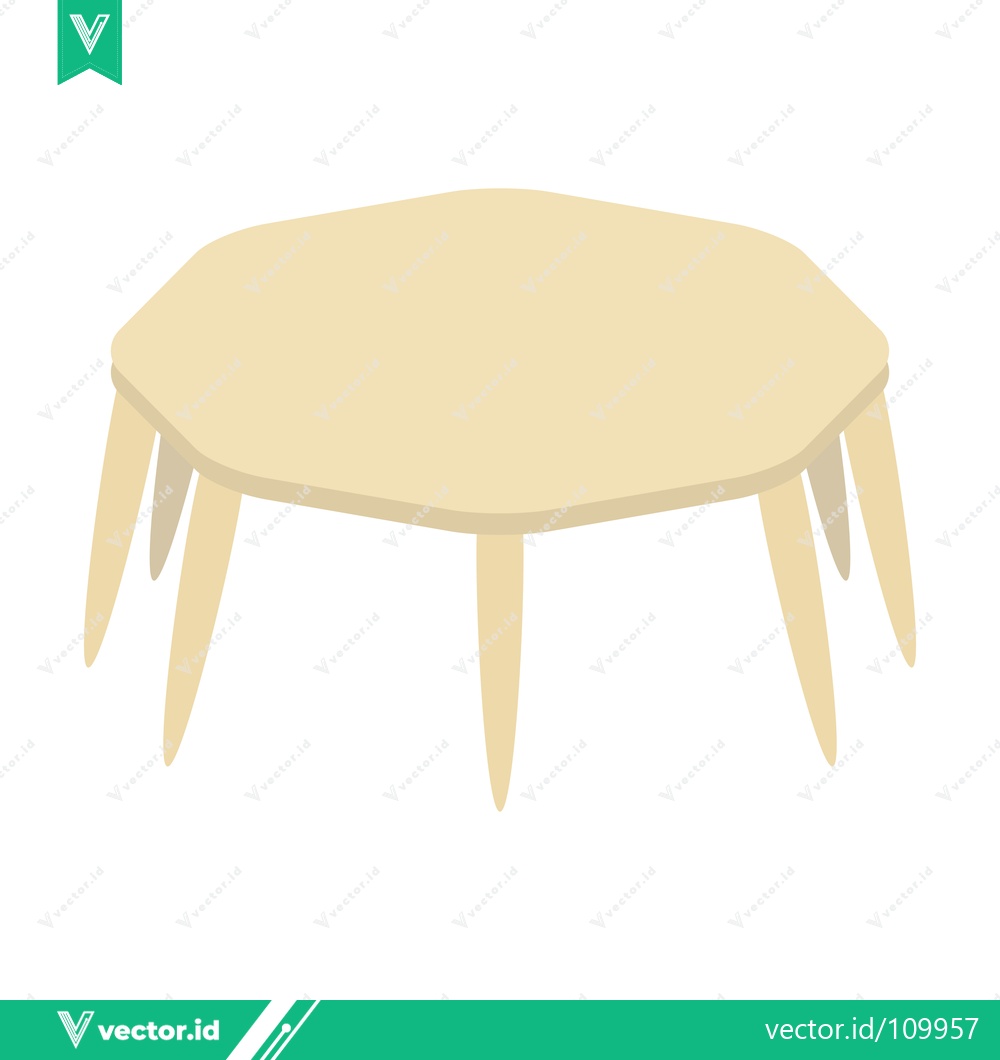 Premium Vector of A light wood octagonal coffee table with angled legs