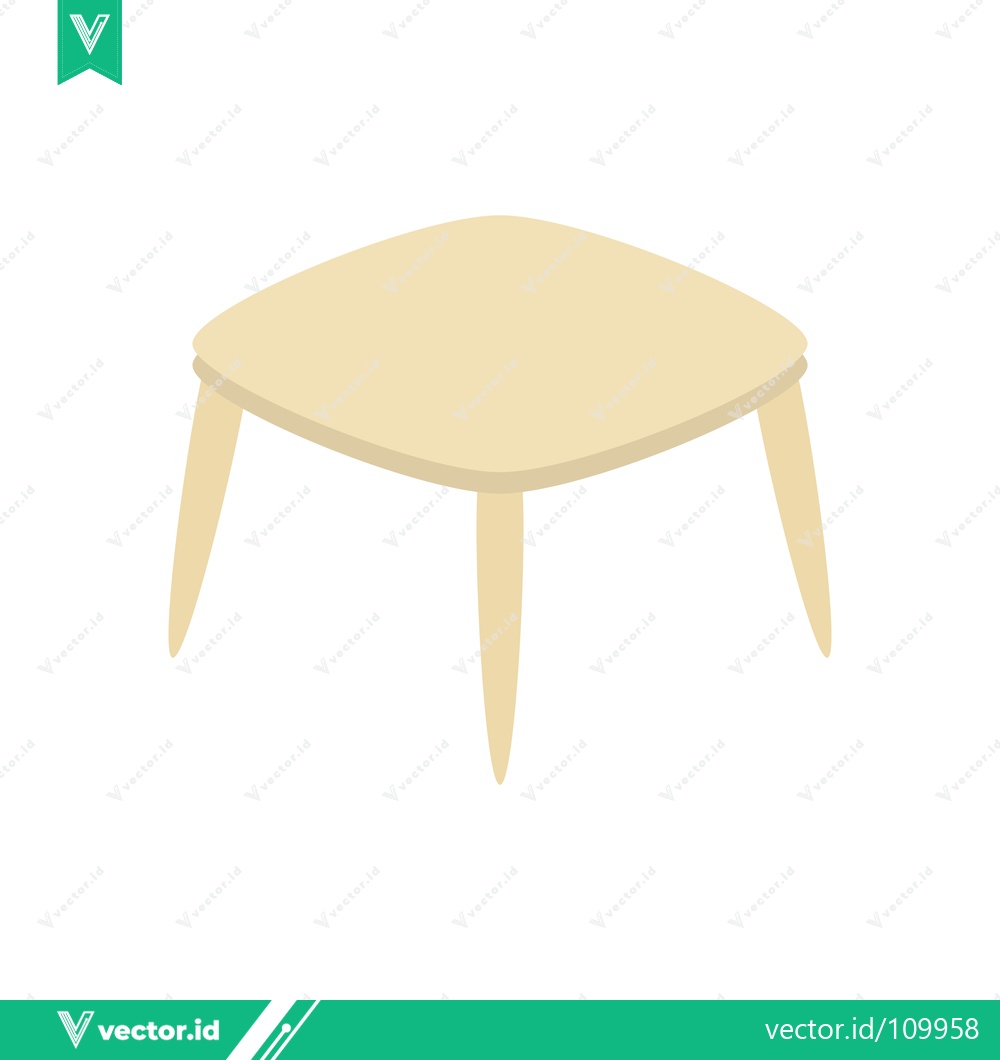 Premium Vector of Minimalist Light Wood Square Coffee Table Isometric View