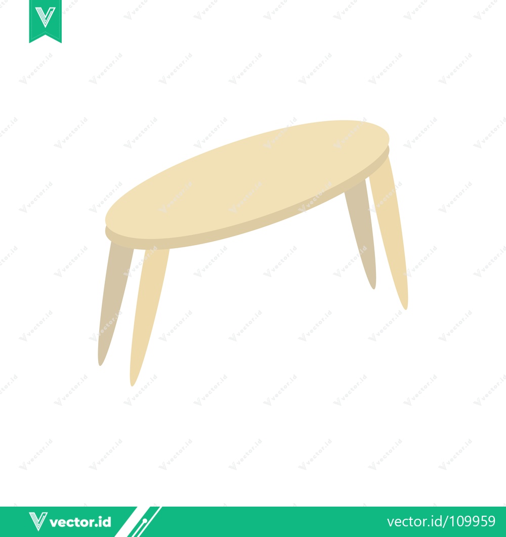 Premium Vector dari Simple Oval Coffee Table Illustration