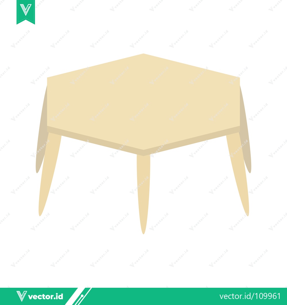 Premium Vector dari Simple Hexagonal Table with Four Legs