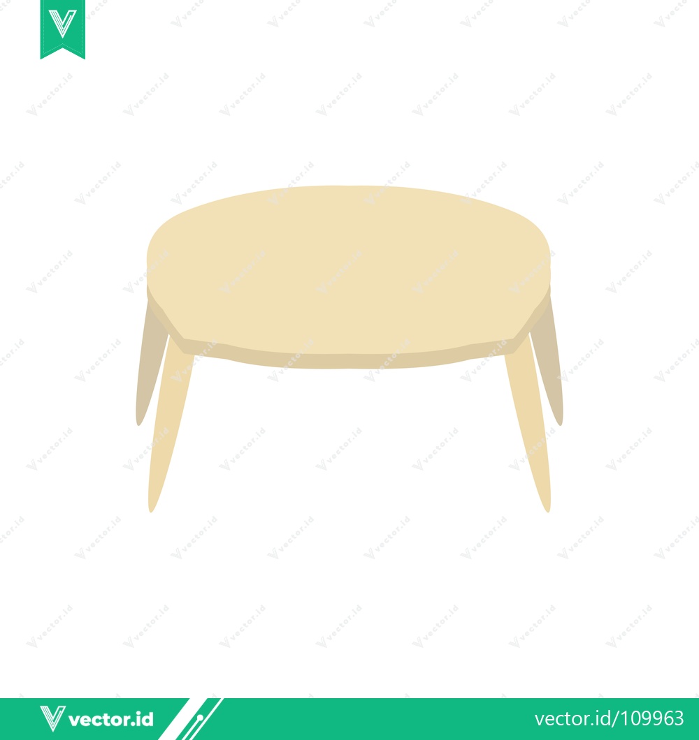 Premium Vector dari Minimalist Oval Coffee Table with Tapered Legs