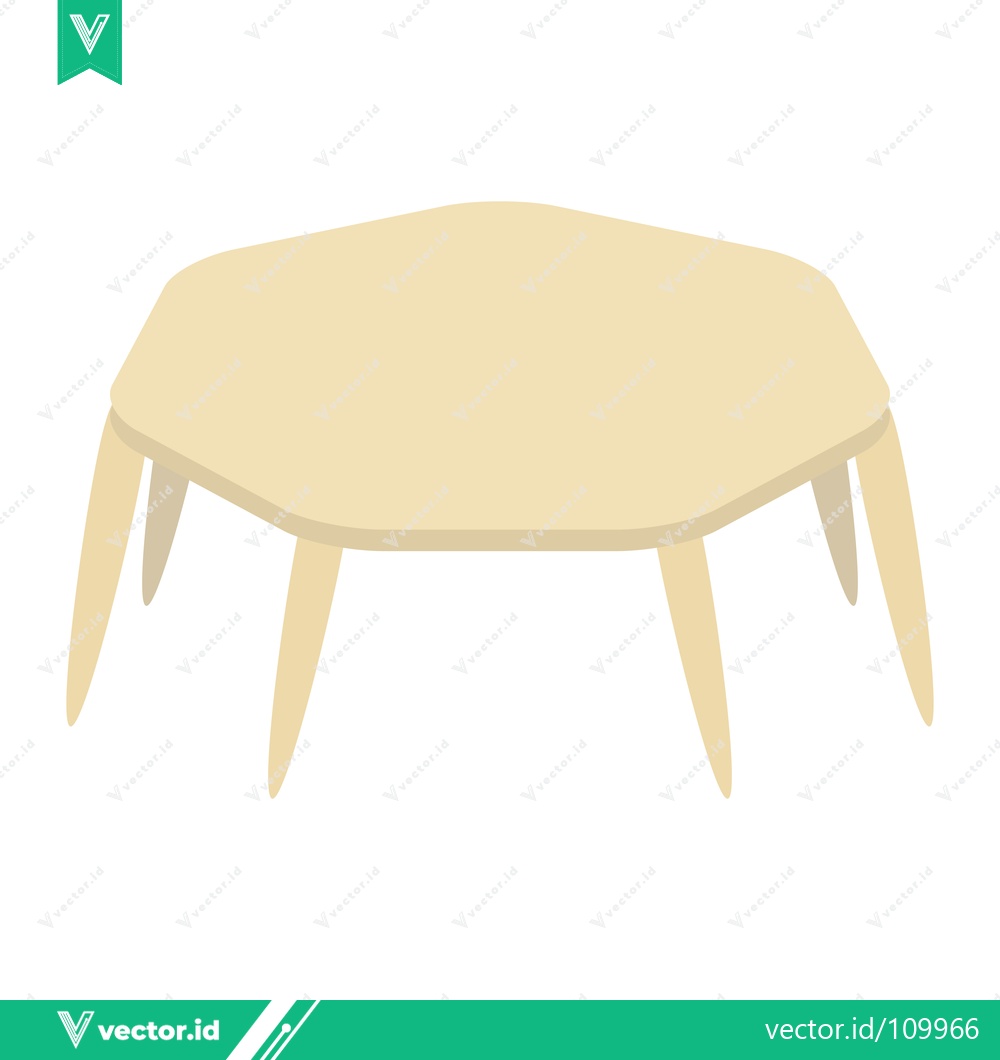 Premium Vector dari Simple Hexagonal Table with Four Legs