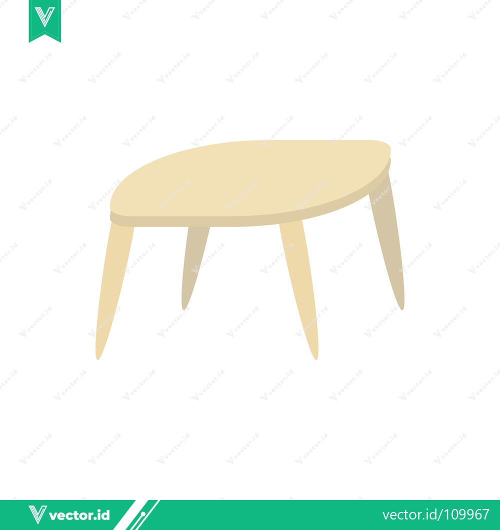 Premium Vector dari Minimalist Light Wood Coffee Table with Rounded Corners