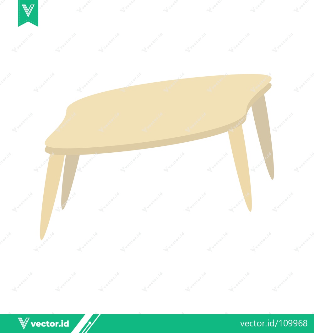 Premium Vector dari Minimalist Light Wood Coffee Table with Four Legs