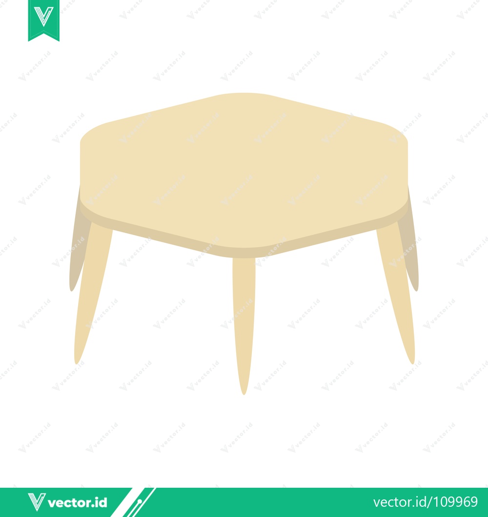 Premium Vector dari Simple Hexagonal Table with Three Legs