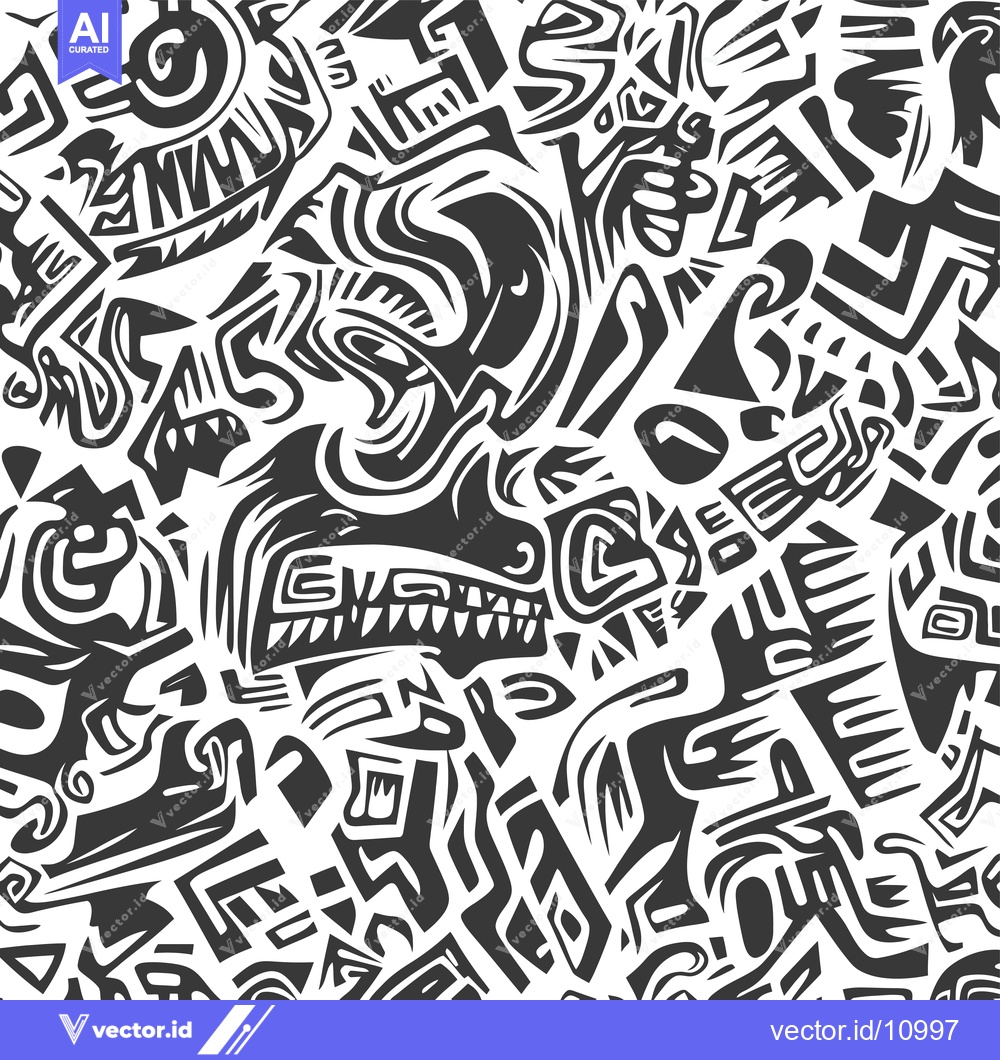 Premium Vector of Abstract Black and White Geometric Pattern