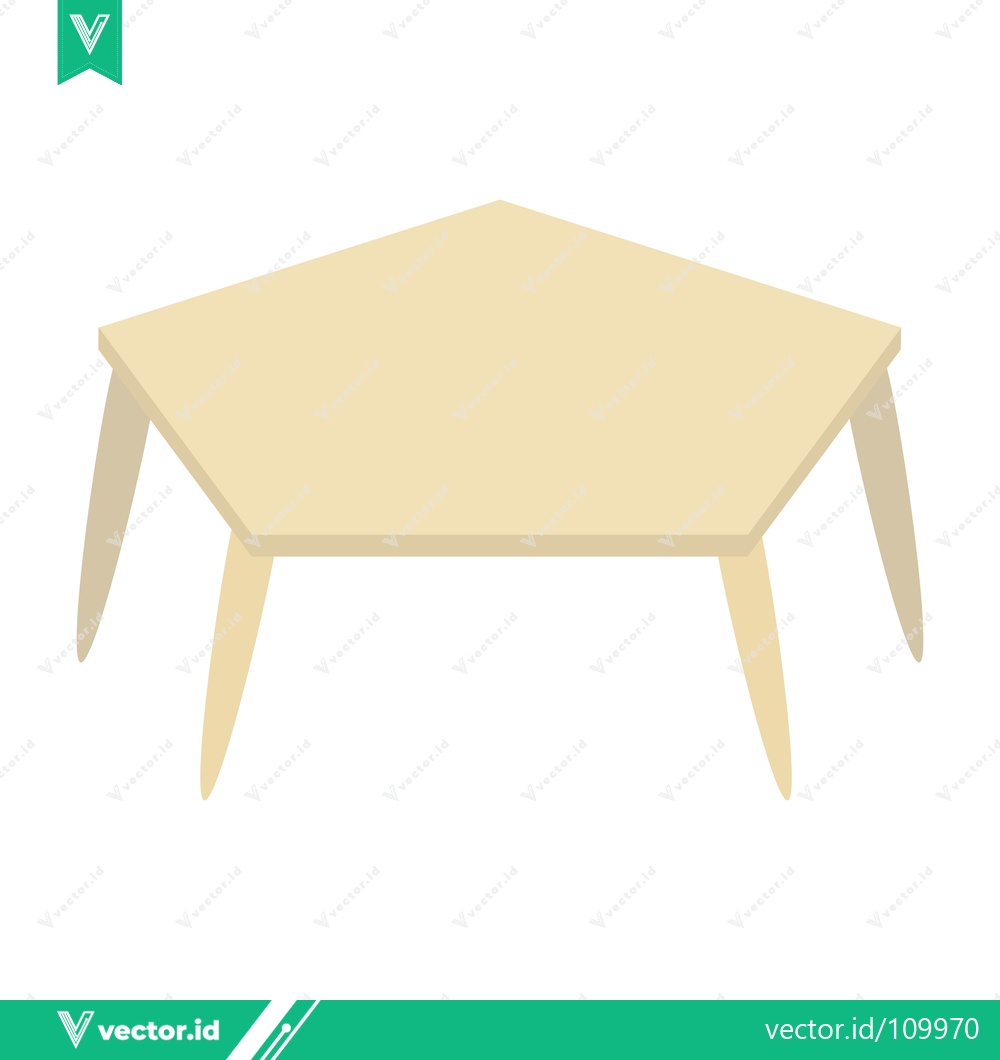 Premium Vector of Pentagonal Table with Five Legs Isolated on White Background