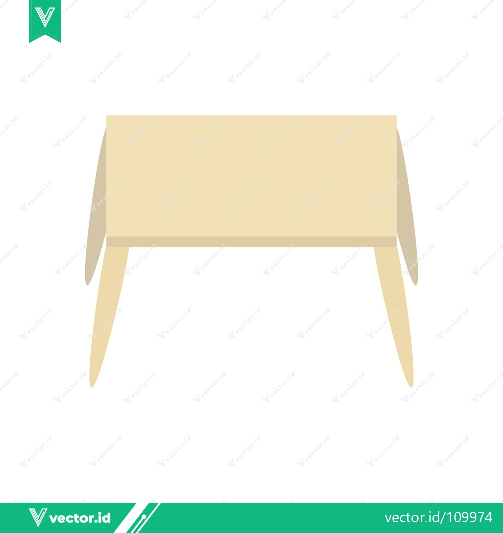 Premium Vector of Simple Beige Table with Cloth and Legs