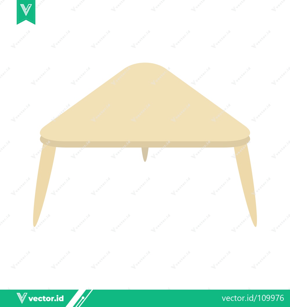 Premium Vector dari Minimalist triangular wooden table with three legs