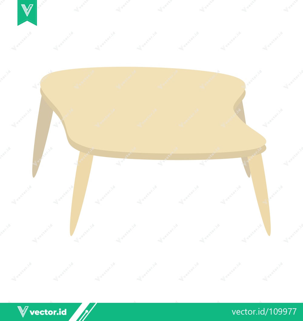 Premium Vector of Minimalist Light Wood Coffee Table with Four Legs