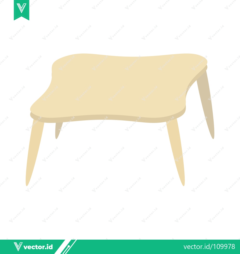 Premium Vector of Minimalist Light Wood Coffee Table with Curved Edges