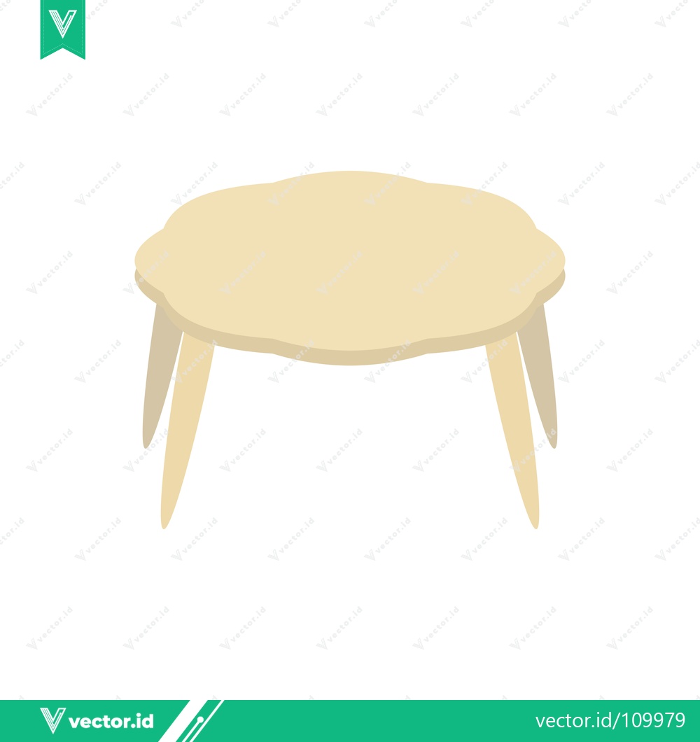 Premium Vector dari Simple Wooden Coffee Table with Four Legs