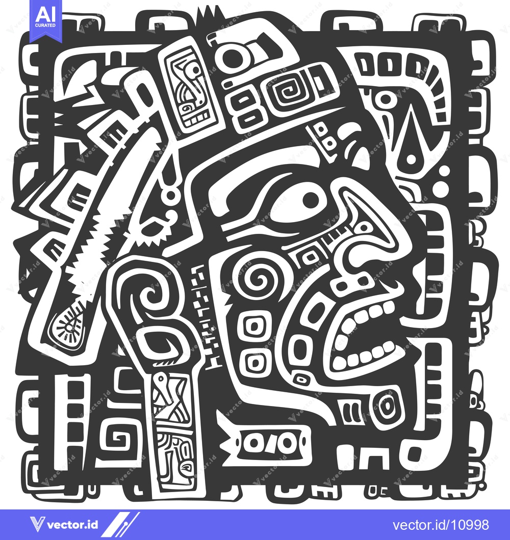 Premium Vector dari Abstract Black and White Geometric Pattern with a Human Face