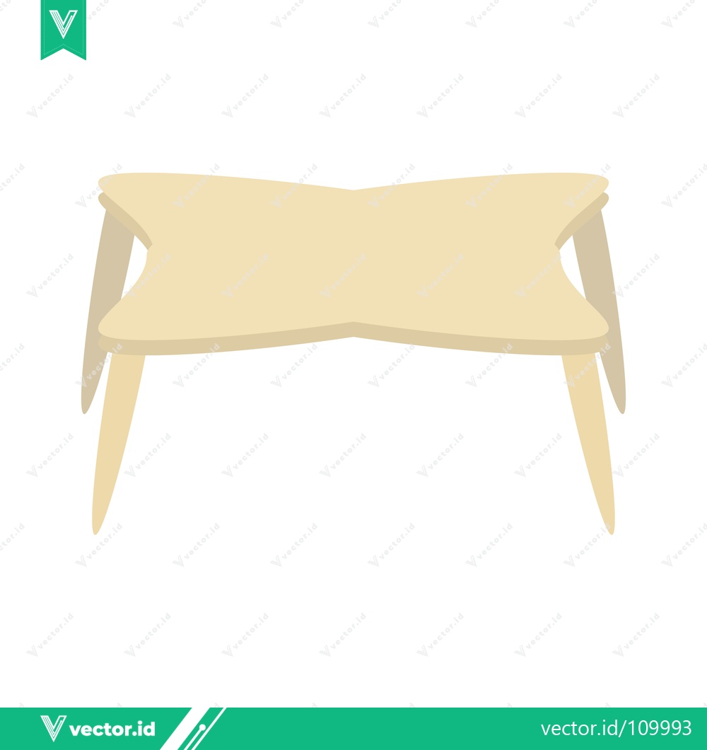 Premium Vector of Minimalist Wooden Coffee Table with Unique X-Shaped Legs