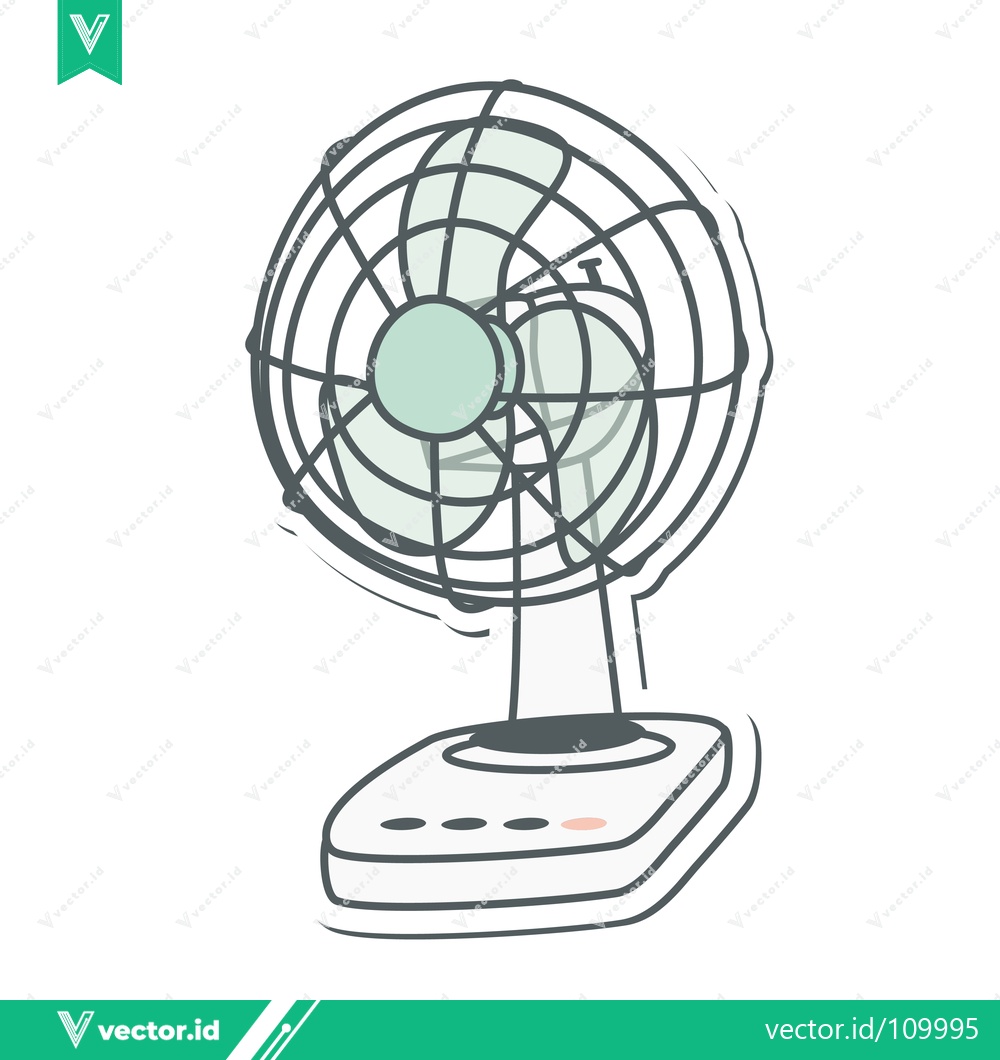 Premium Vector of A simple illustration of a desk fan in motion