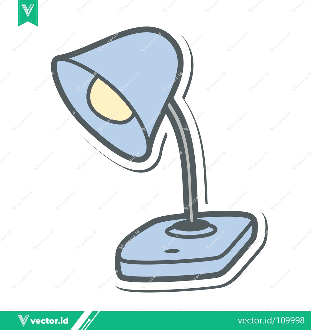 Premium Vector dari A simple illustration of a desk lamp with a light bulb on
