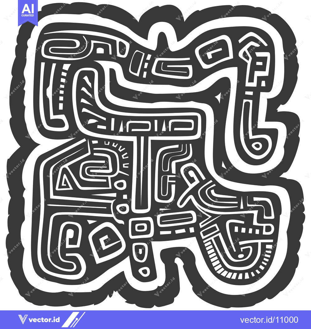 Premium Vector dari Abstract Black and White Geometric Pattern with Curved Lines and Shape