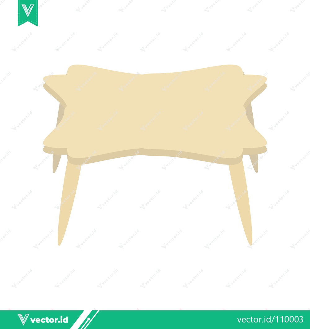 Premium Vector of Simple Wooden Table with Four Legs