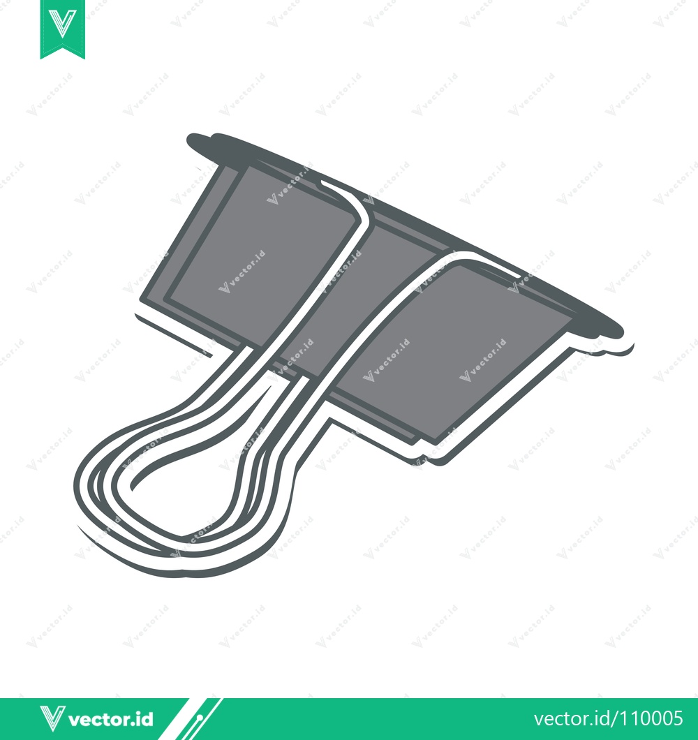 Premium Vector dari Binder Clip Office Supply Stationery Tool