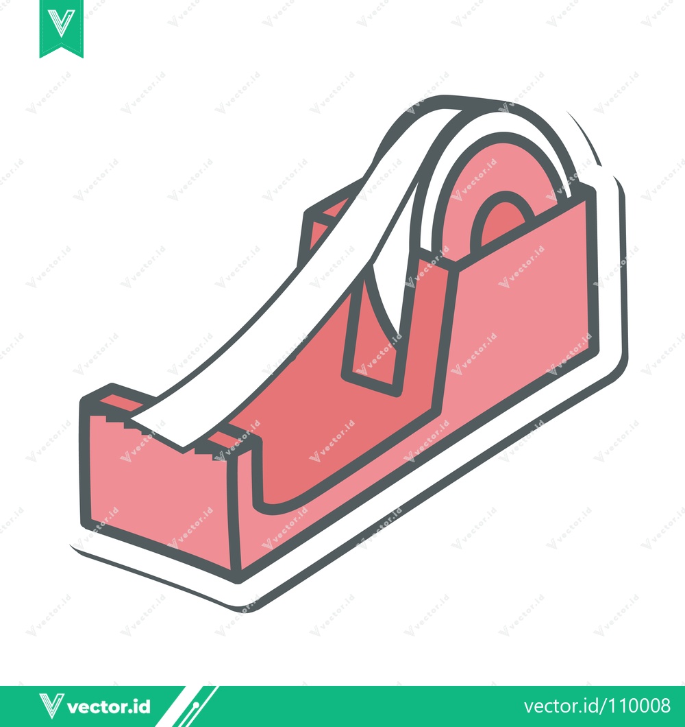 Premium Vector of Simple Pink Tape Dispenser with White Tape