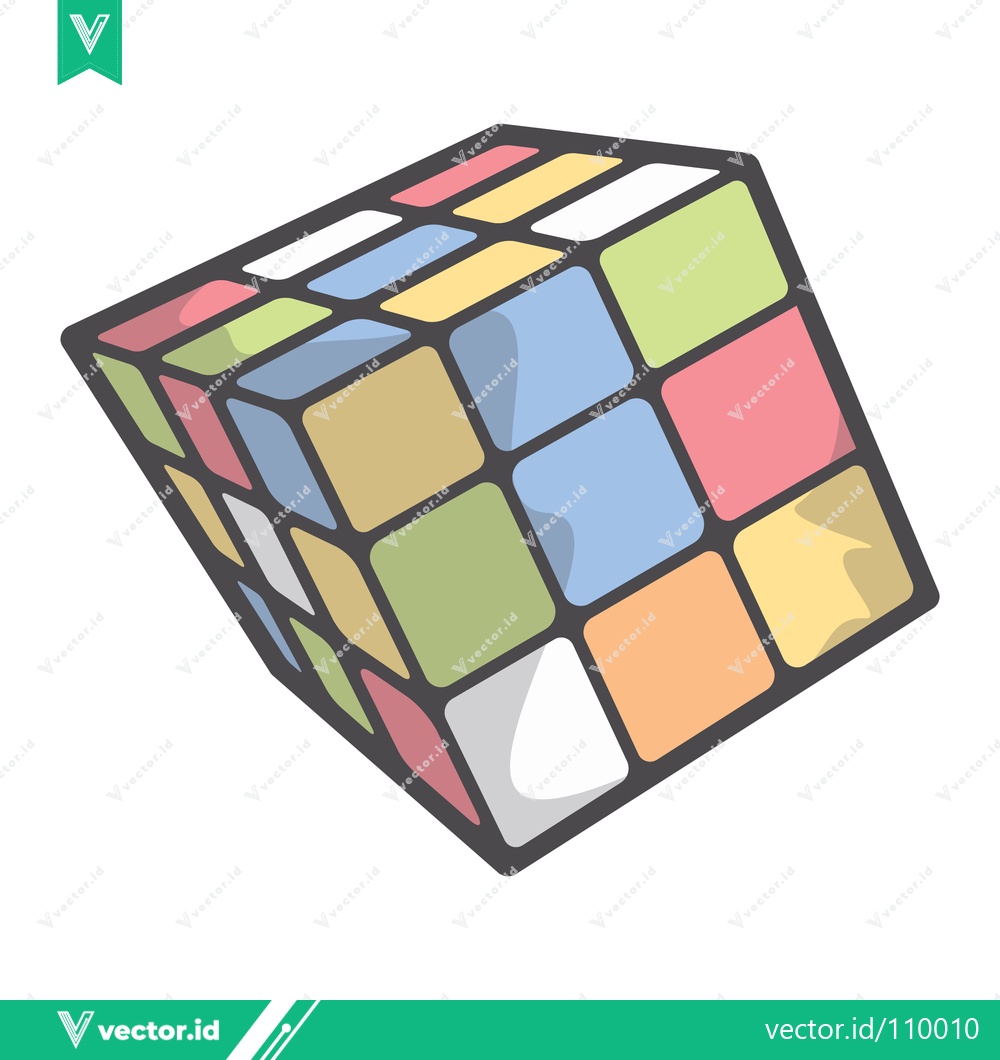 Premium Vector dari A colorful Rubiks Cube puzzle toy a classic brain teaser game