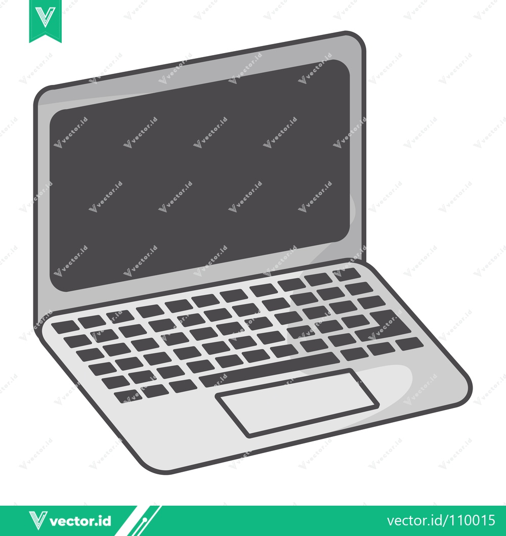 Premium Vector of Modern Laptop Computer Icon with Keyboard and Screen