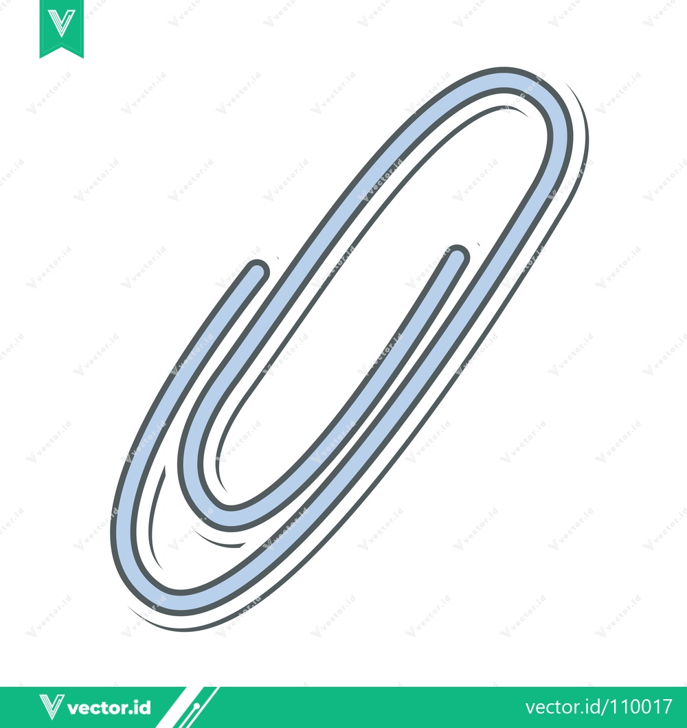Premium Vector of A simple blue paperclip illustration on a white background